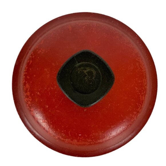 Vintage Club Aluminum Red Saucepan Lid 6 inch Cast Aluminum Heat Resistant Knob - Picture 1 of 7